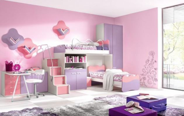 Màu hồng dễ thương cho phòng ngủ bé gái