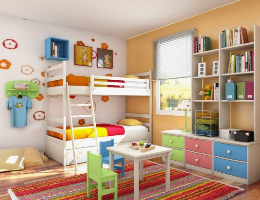 Thiết kế phòng ngủ màu sắc sáng tạo cho bé