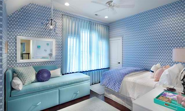 Màu xanh biển dễ thương cho phòng ngủ