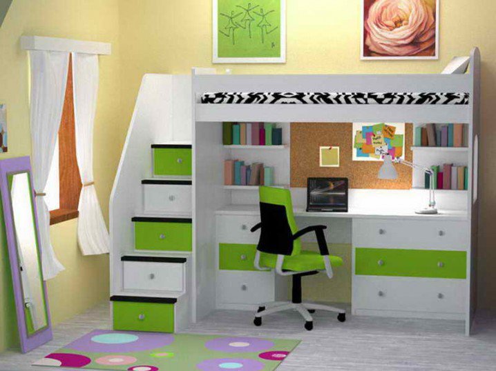 Giường tầng kết hợp bàn học